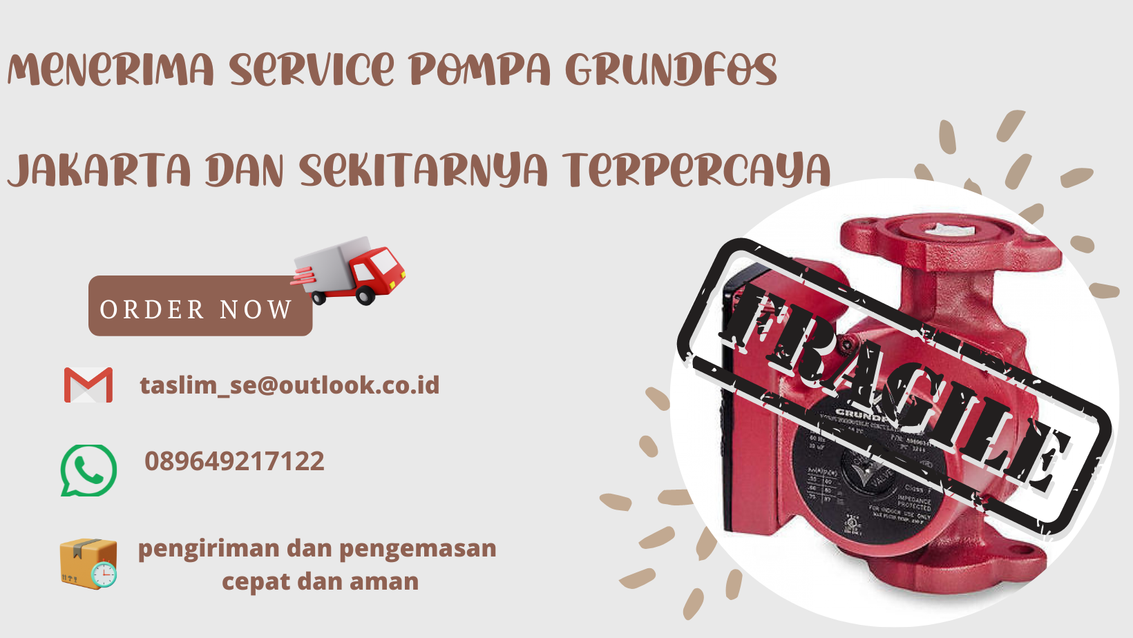 MENERIMA SERVICE POMPA GRUNDFOS JAKARTA DAN SEKITARNYA TERPERCAYA - CV.TASLIM SOLUSI ELEKTRINDO - 089649217122