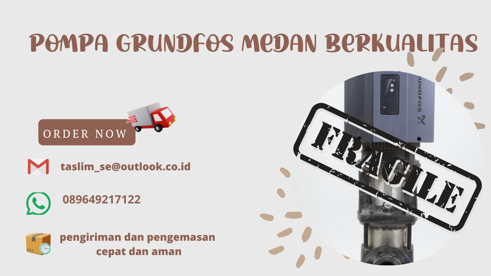 POMPA GRUNDFOS MEDAN BERKUALITAS - CV.TASLI SOLUSI ELEKTRINDO - 089449217122
