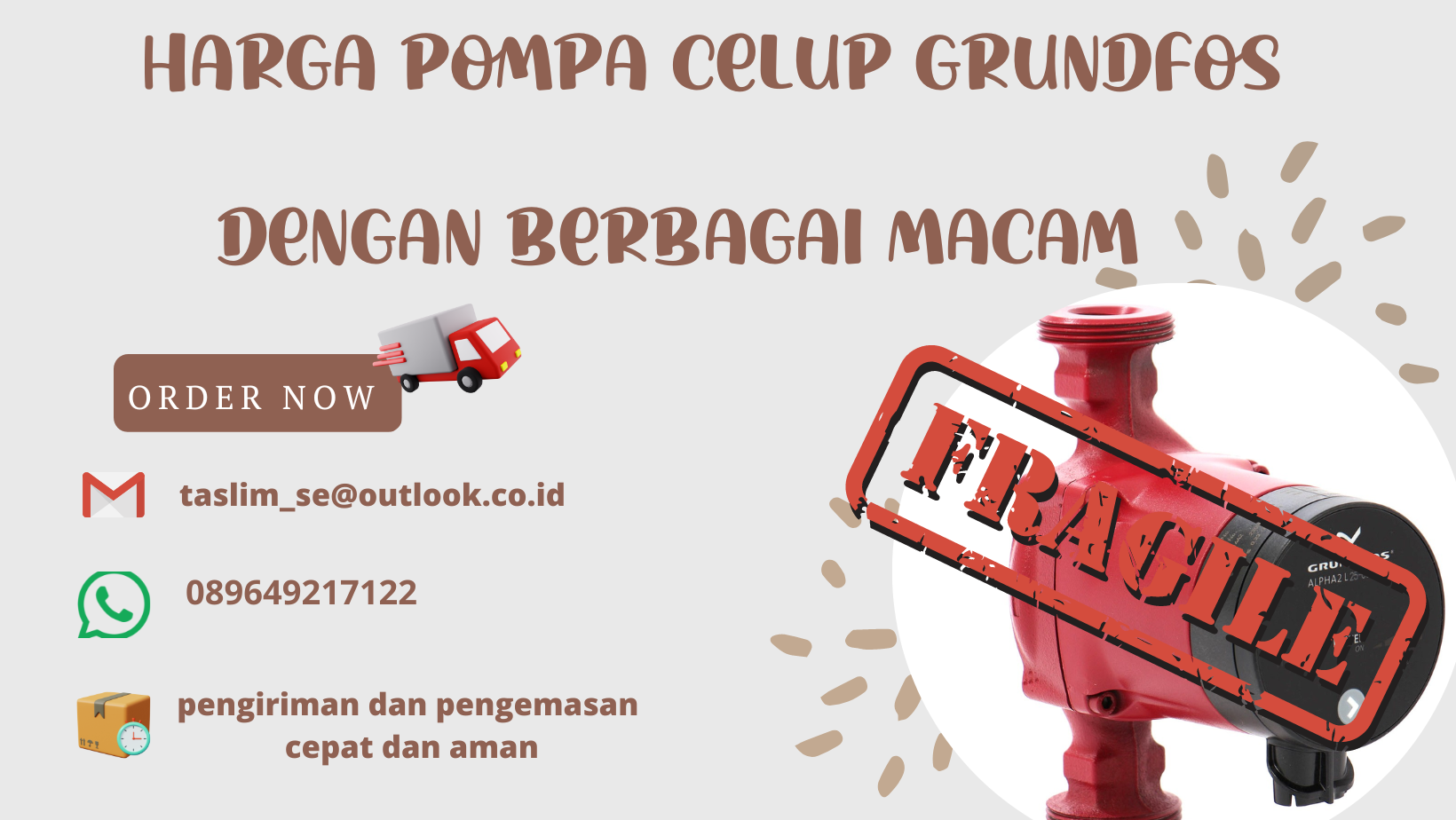 HARGA POMPA CELUP GRUNDFOS DENGAN BERBAGAI MACAM – CV.TASLIM SOLUSI ELEKTRINDO - 089649217122